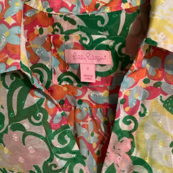 Lilly Pulitzer ruffle sleeve top - Picture 2 of 4